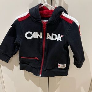 Hbc Canada Kids Hoodie - Black and Red 12-18m
